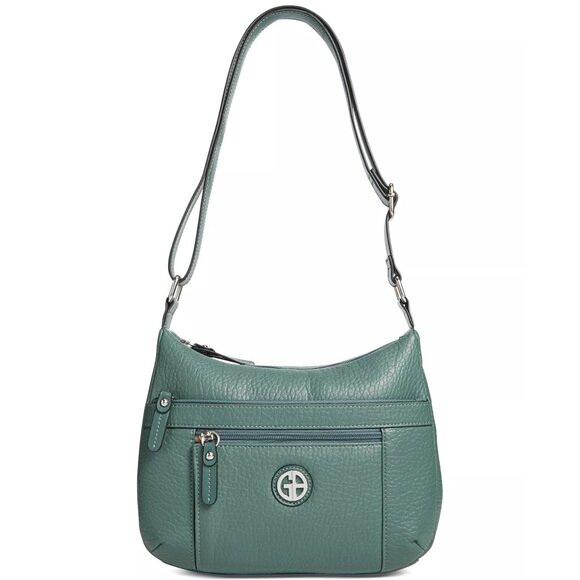 Giani Bernini Womens Pebble Hobo Double Zip Top Hangbags Pine Size OS Defected - Picture 1 of 5